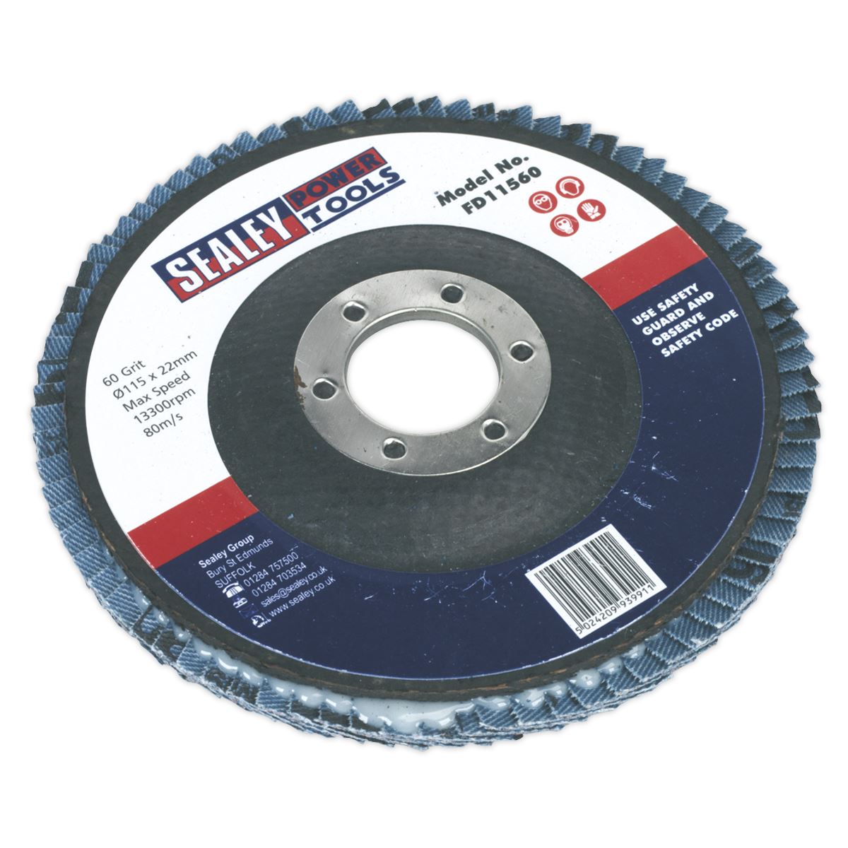 Sealey Flap Disc Zirconium �115mm �22mm Bore 60Grit FD11560