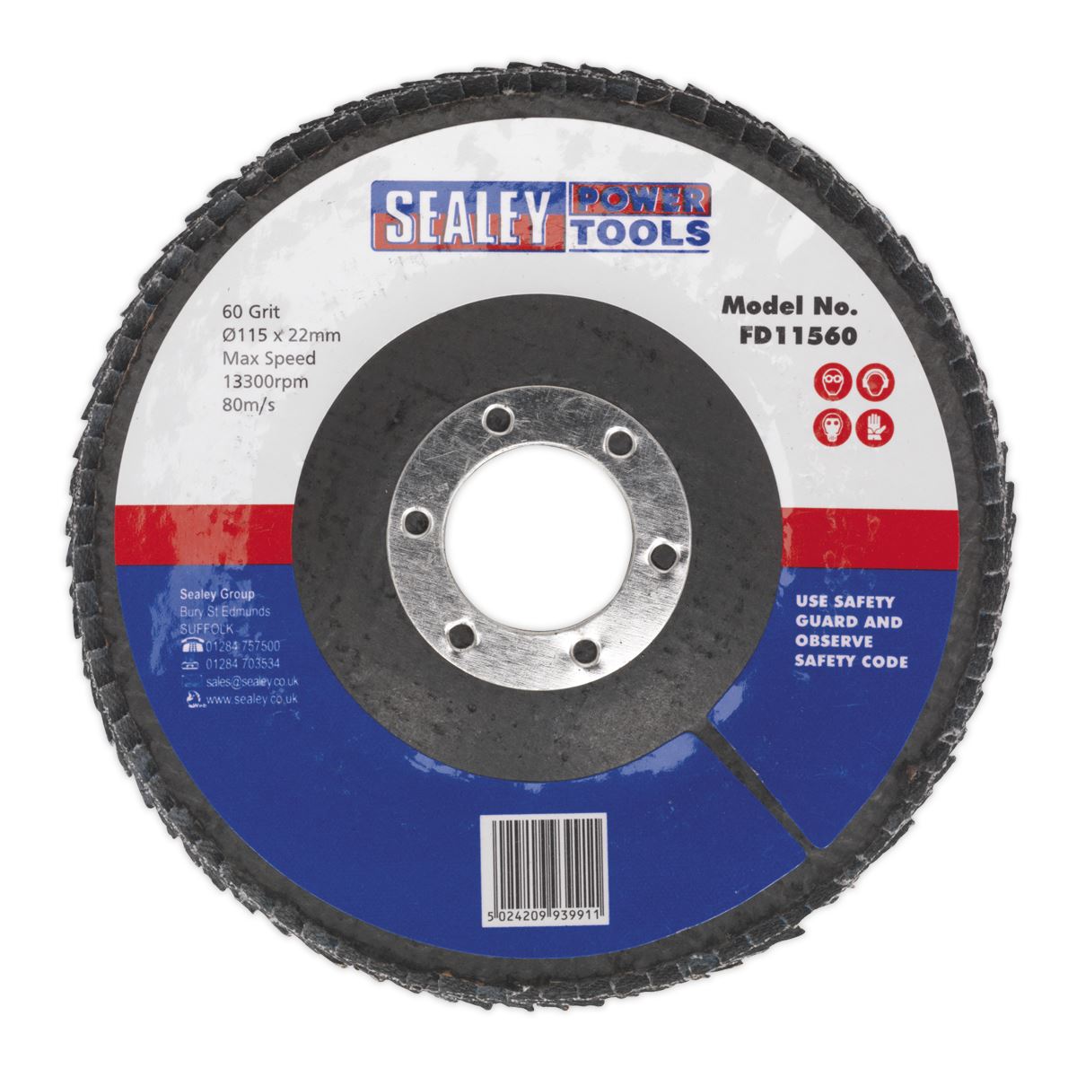 Sealey Flap Disc Zirconium �115mm �22mm Bore 60Grit FD11560