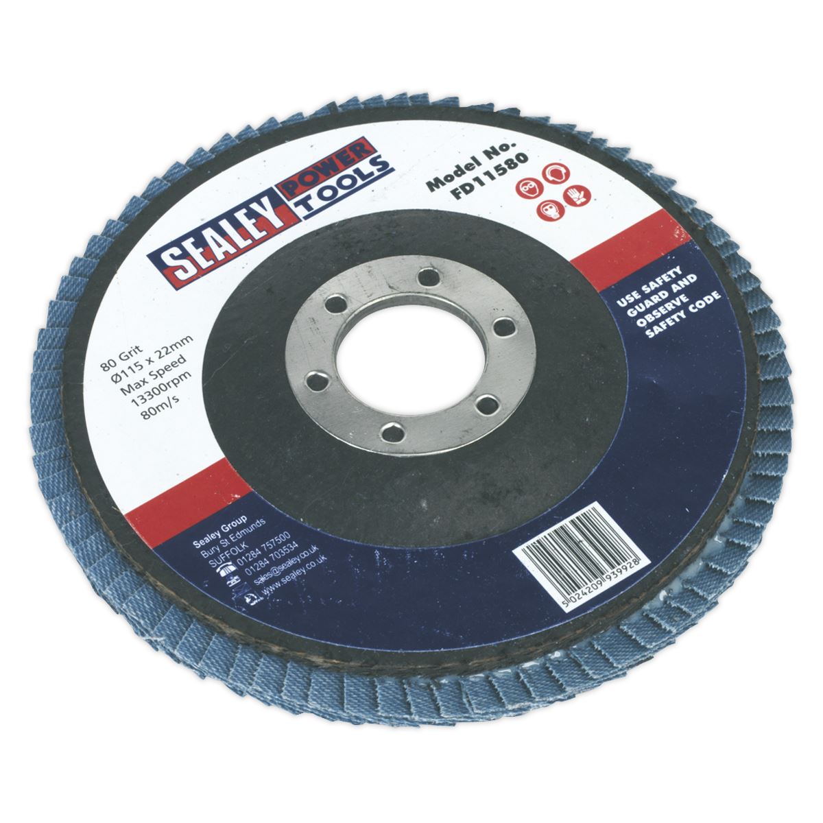 Sealey Flap Disc Zirconium �115mm �22mm Bore 80Grit FD11580
