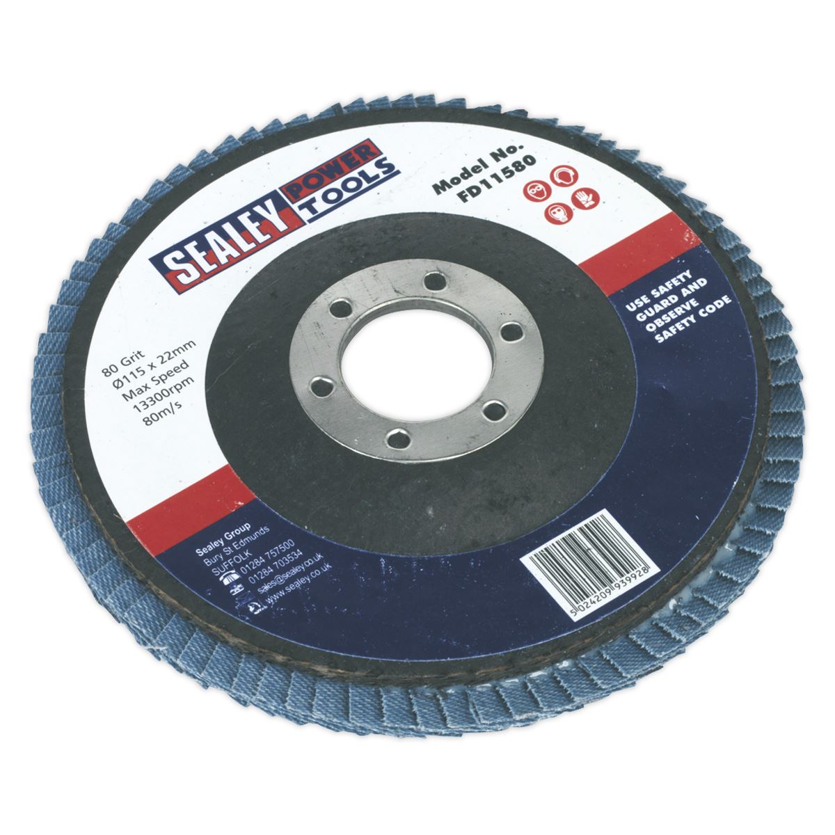 Sealey Flap Disc Zirconium �115mm �22mm Bore 80Grit FD11580