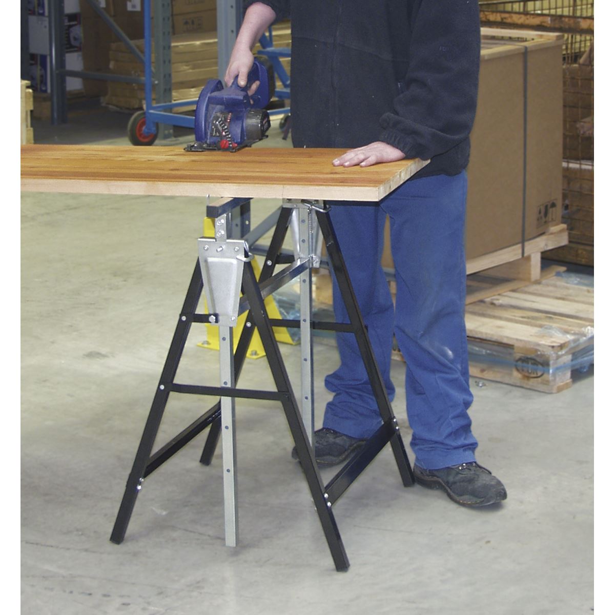 Sealey Fold Down Telescopic Trestle 200kg Capacity FDT3