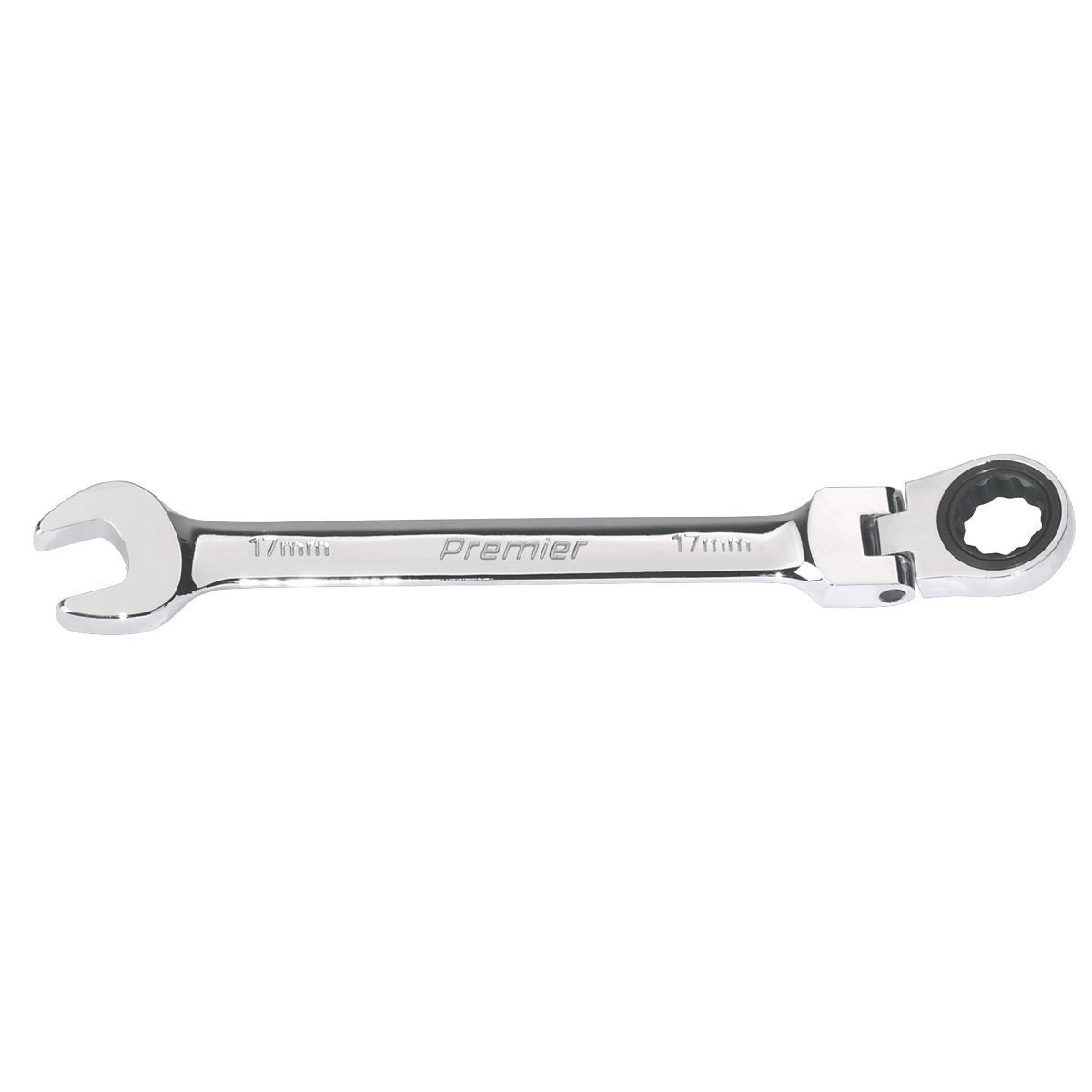 Sealey Flexi-Head Ratchet Combination Spanner 17mm 72 Tooth Bi Hex FHRCW17