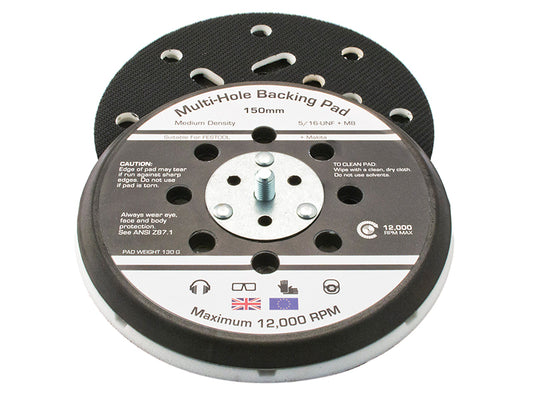 Flexipads World Class Dual Action Sander Pad 150mm GRIP® Multi 5/16 UNF +M8 FLE17099