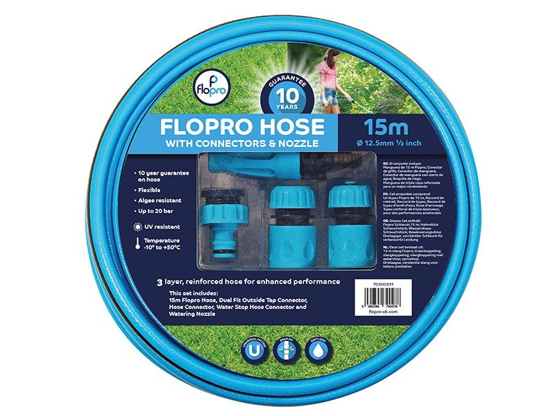 Flopro Flopro Basic Hose 15m with Accessories 12.5mm (1/2in) Diameter FLO70300011