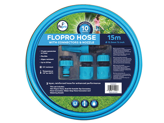 Flopro Flopro Basic Hose 15m with Accessories 12.5mm (1/2in) Diameter FLO70300011