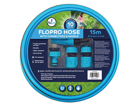 Flopro Everyday Garden Hose Starter Set 15m With Connectors FLO70300711