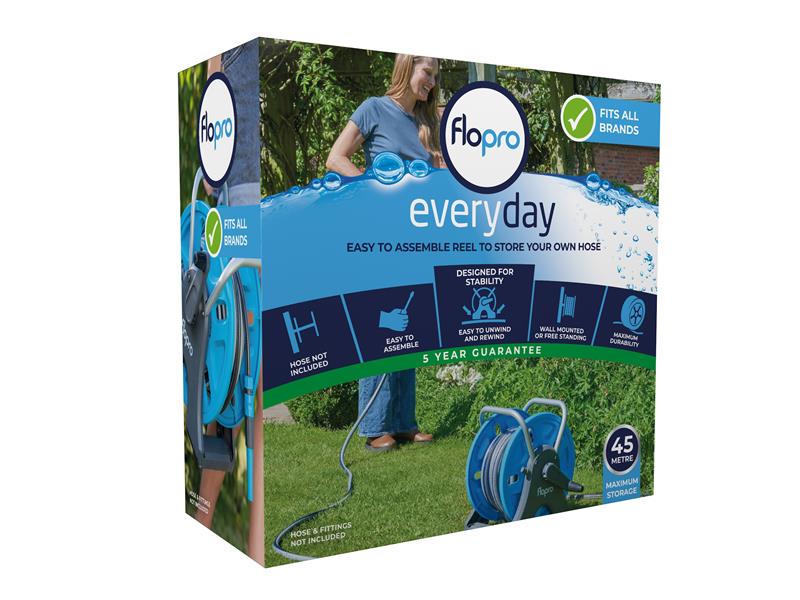 Flopro Everyday Garden Hose Reel Flat Pack Holds up to 45m FLO70300756