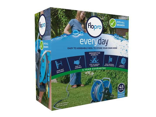 Flopro Everyday Garden Hose Reel Flat Pack Holds up to 45m FLO70300756