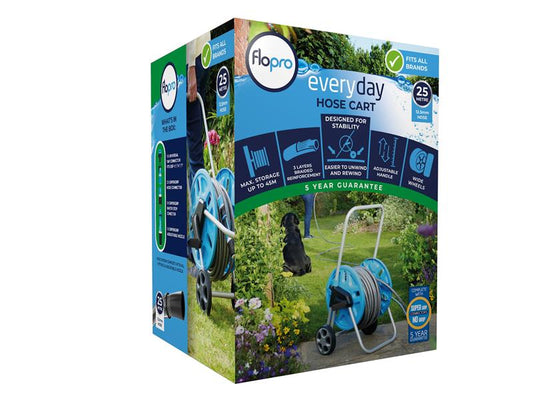 Flopro Everyday 25m Garden Hose And Cart Telescopic Handle FLO70300771