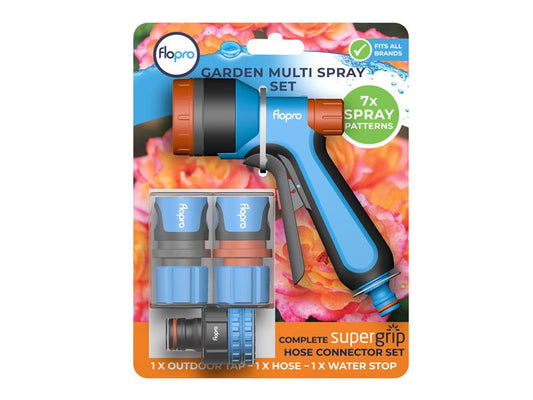Flopro Garden 7 Pattern Multi Spray Gun Set With Connectors FLO70300786