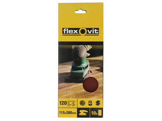 Flexovit 1/2 Sanding Sheets Orbital Plain Coarse 50 Grit (Pack 10) FLV26326