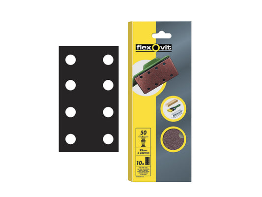 Flexovit 1/3 Sanding Sheets Perforated Medium 80 Grit (Pack 10) FLV26335