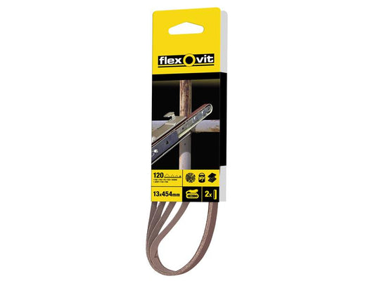 Flexovit Powerfile Sanding Belt 454mm x 13mm Fine 120g (Pack 4) FLV26460