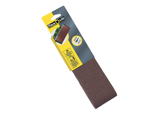 Flexovit Cloth Sanding Belt 533 x 75mm Medium 80G (Pack 2) FLV26469