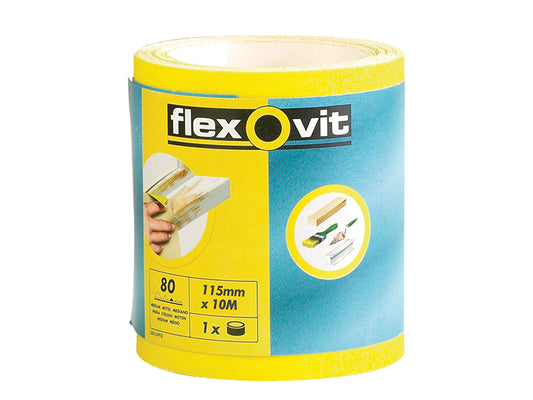 Flexovit High Performance Sanding Roll 115mm x 10m Medium 80G FLV69919