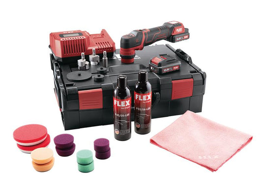 Flex Power Tools PXE 80 10.8-EC/2.5 P Spot Polisher Set 10.8V 2 x 2.5Ah Li-ion FLXPXE80F