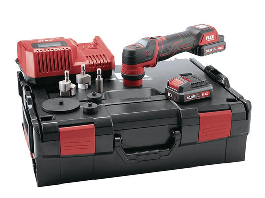 Flex Power Tools PXE 80 10.8-EC/2.5 Spot Polisher & Accessories 10.8V 2 x 2.5Ah Li-ion FLXPXE80M