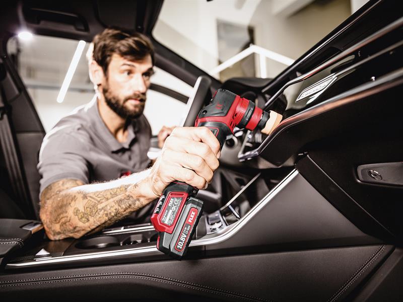 Flex Power Tools PXE 80 10.8-EC/2.5 Spot Polisher & Accessories 10.8V 2 x 2.5Ah Li-ion FLXPXE80M