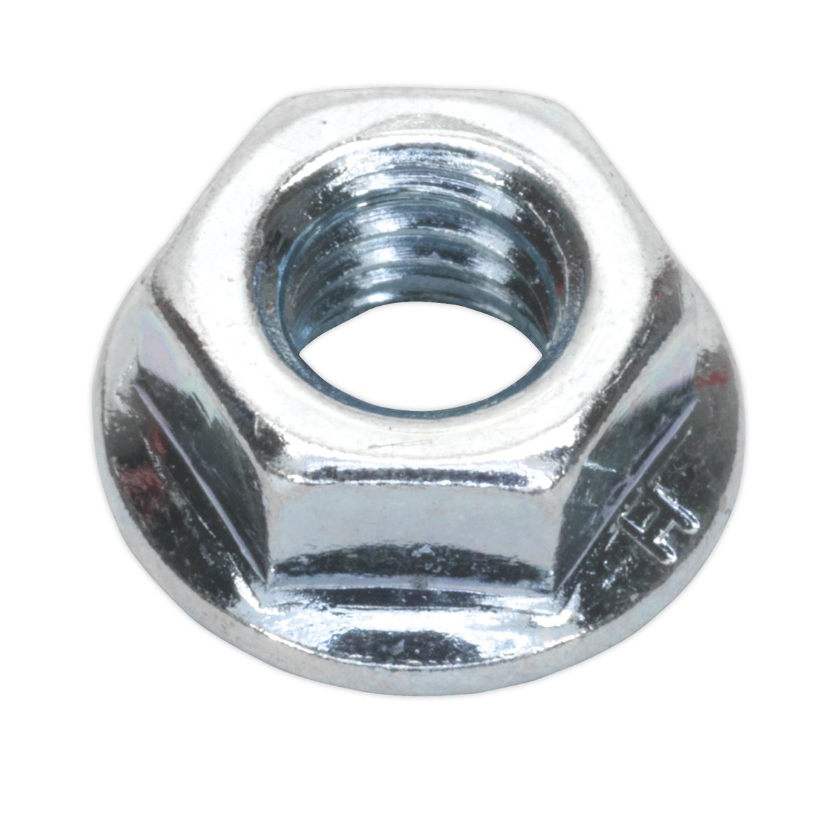 Sealey Flange Nut Serrated M6 Zinc Pack of 100 FN6