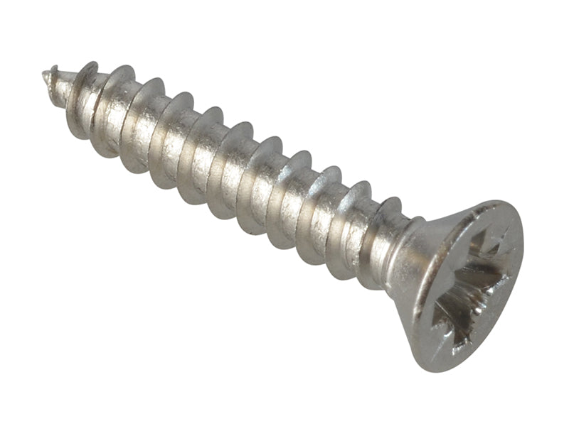 ForgeFix Self-Tapping Screw Pozi Compatible CSK A2 SS 3/4in x 8 ForgePack 30 FOR184638