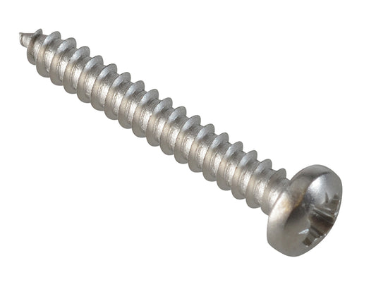 ForgeFix Self-Tapping Screw Pozi Compatible Pan A2 SS 1in x 6 ForgePack 30 FOR184997