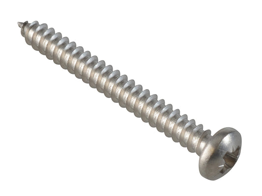 ForgeFix Self-Tapping Screw Pozi Compatible Pan A2 SS 1.1/2in x 8 ForgePack 15 FOR185178