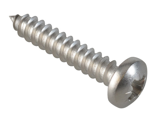 ForgeFix Self-Tapping Screw Pozi Compatible Pan A2 SS 1in x 10 ForgePack 15 FOR185291