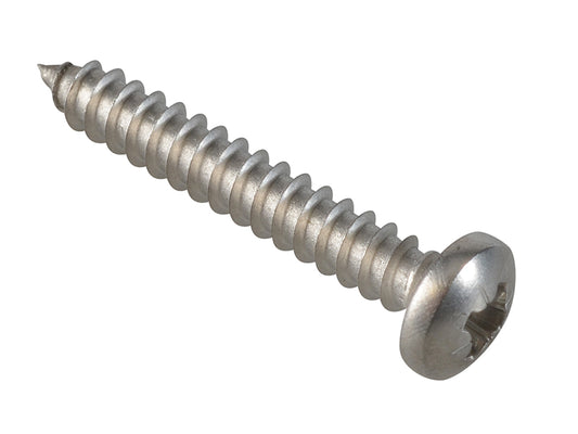 ForgeFix Self-Tapping Screw Pozi Compatible Pan A2 SS 1.1/4in x 10 ForgePack 12 FOR185321