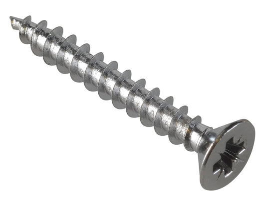 ForgeFix Multi-Purpose Screw Pozi Compatible CSK Chrome Plated 4.0 x 30mm ForgePack 30 FOR185413