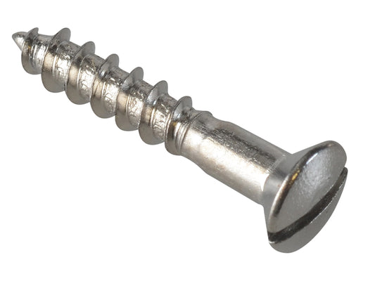 ForgeFix Multi-Purpose Screw SL Raised Head Chrome Plated 3.5 x 20mm Forge Pack 45 FOR185475