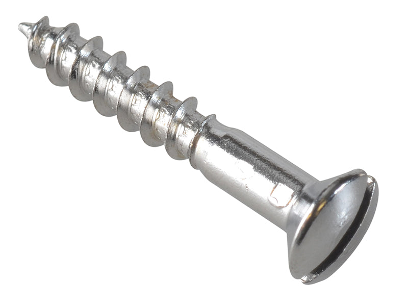 ForgeFix Multi-Purpose Screw SL Raised Head Chrome Plated 4.0 x 25mm ForgePack 35 FOR185536