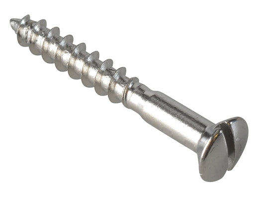 ForgeFix Multi-Purpose Screw SL Raised Head Chrome Plated 4.0 x 30mm ForgePack 30 FOR185567