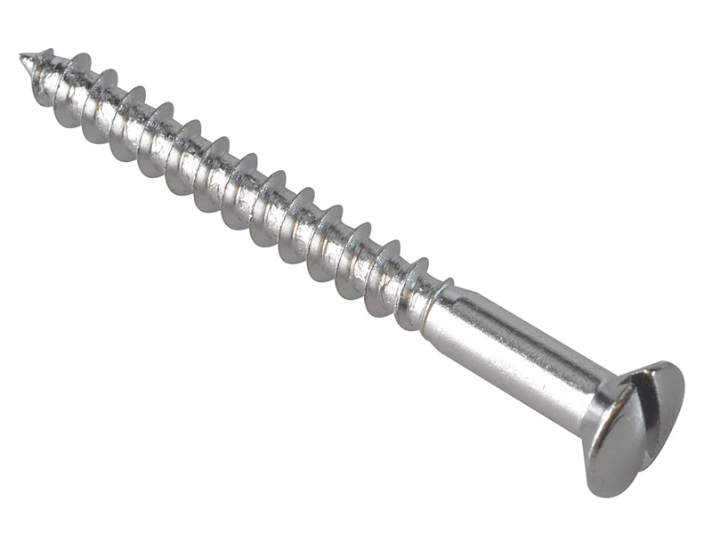 ForgeFix Multi-Purpose Screw SL Raised Head Chrome Plated 4.0 x 40mm ForgePack 20 FOR185598