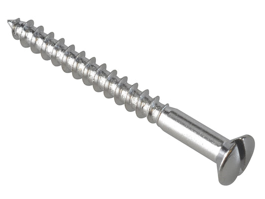 ForgeFix Multi-Purpose Screw SL Raised Head Chrome Plated 4.0 x 40mm ForgePack 20 FOR185598