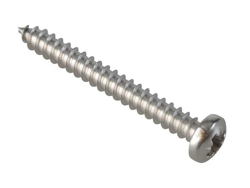 ForgeFix Self-Tapping Screw Pozi Compatible Pan A2 SS 1in x 4 ForgePack 40 FOR185680