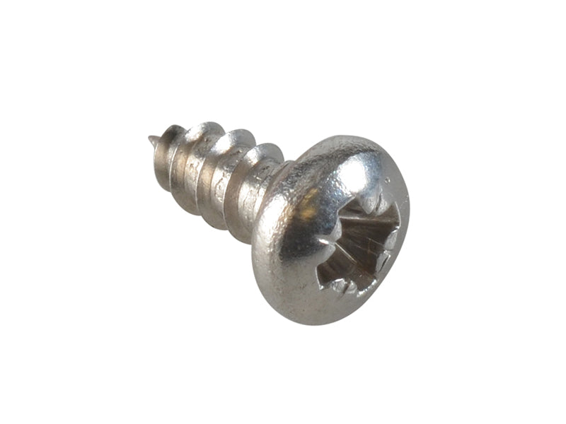 ForgeFix Self-Tapping Screw Pozi Compatible Pan A2 SS 1/4in x 4 ForgePack 80 FOR185710