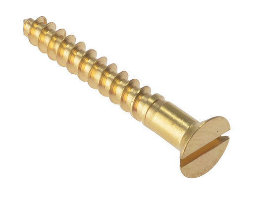 ForgeFix Wood Screw Slotted CSK Solid Brass 1.1/2in x 8 Box 200 FORCSK1128B