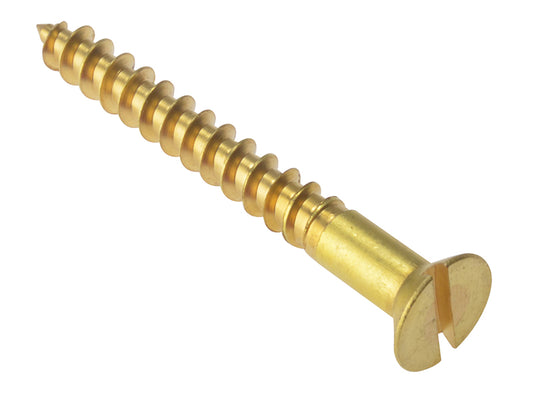 ForgeFix Wood Screw Slotted CSK Solid Brass 1.1/2in x 12 Box 200 FORCSK11212B