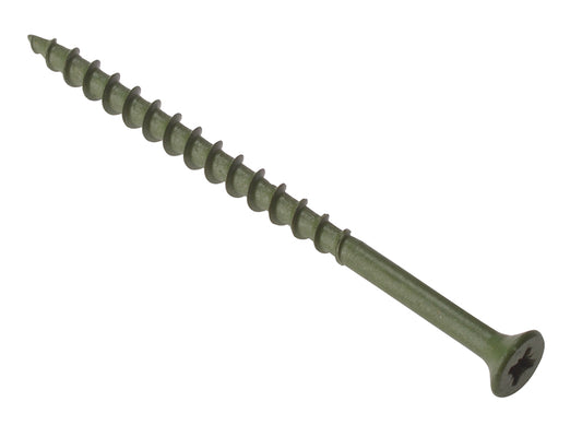 ForgeFix Decking Screw Pozi Compatible ST Green Anti-Corrosion 4.5 x 75mm Tub 1000 FORDS4575T