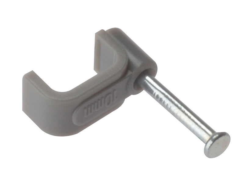 ForgeFix Cable Clip Flat Grey 1.50mm Box 100 FORFCC15G