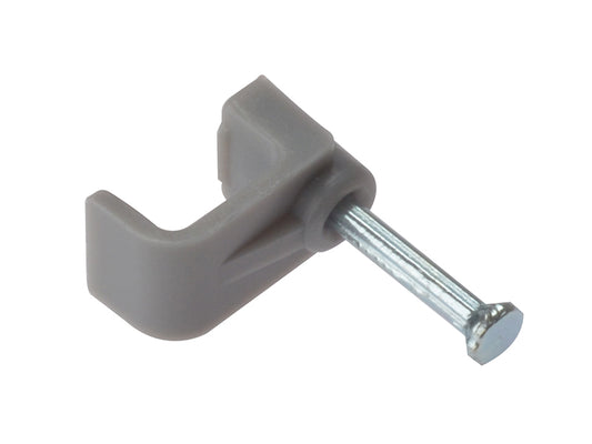 ForgeFix Cable Clip Flat Grey 4.00mm Box 100 FORFCC4G