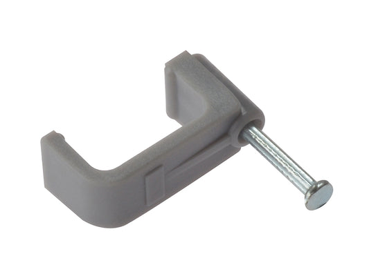 ForgeFix Cable Clip Flat Grey 10.00mm Box 100 FORFCC10G