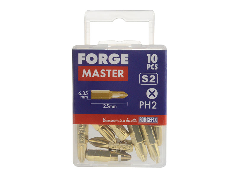 ForgeFix Phillips Compatible Bit PH2 x 25mm (Pack 10) FORFM10PH2