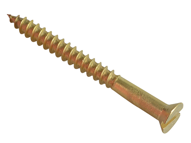 ForgeFix Wood Screw Slotted CSK Brass 1.1/2in x 6 Forge Pack 12 FORFPC1126B