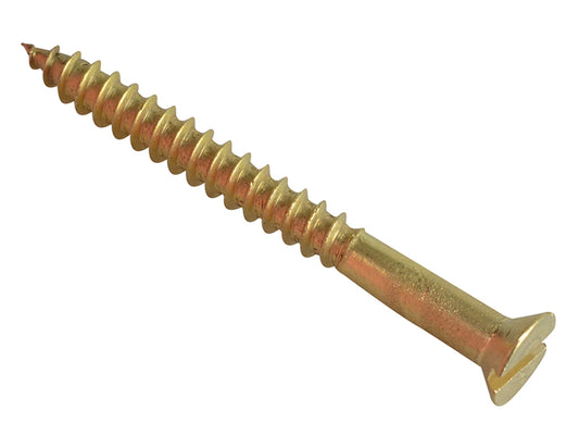 ForgeFix Wood Screw Slotted CSK Brass 1.1/2in x 6 Forge Pack 12 FORFPC1126B