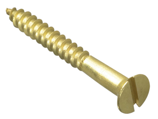 ForgeFix Wood Screw Slotted CSK Brass 1.1/2in x 8 Forge Pack 10 FORFPC1128B