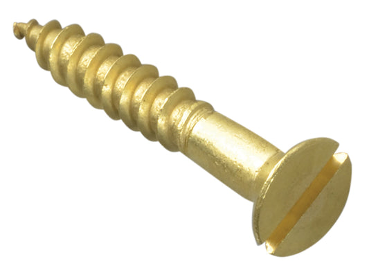 ForgeFix Wood Screw Slotted CSK Brass 1.1/4in x 10 Forge Pack 10 FORFPC11410B