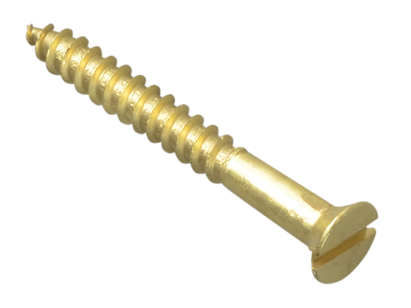 ForgeFix Wood Screw Slotted CSK Brass 1.1/4in x 6 Forge Pack 15 FORFPC1146B
