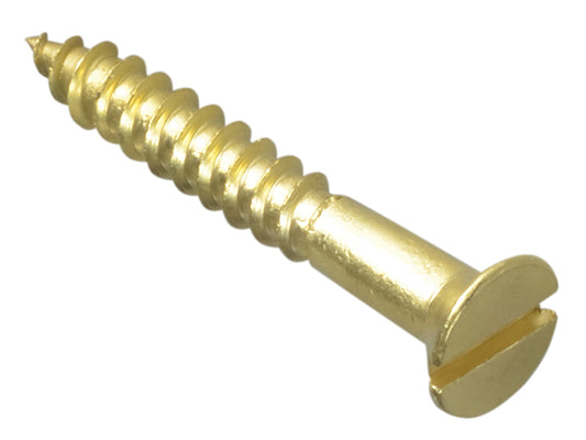 ForgeFix Wood Screw Slotted CSK Brass 1.1/4in x 8 Forge Pack 12 FORFPC1148B