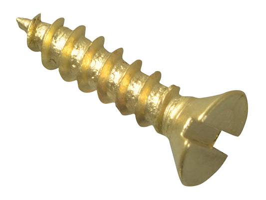 ForgeFix Wood Screw Slotted CSK Brass 1/2in x 4 Forge Pack 60 FORFPC124B